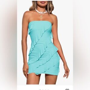 Women’s strapless Aquamarine minidress. Size S. Fully lined. Worn once.